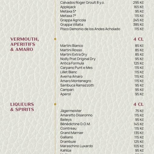 Wermouth, Aperitifs, Liqueurs & Spirits