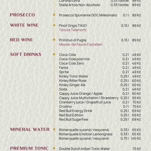 Beer, Soft Drinks